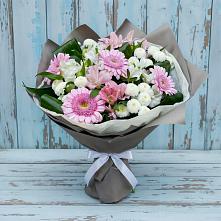 Букет цветов из:  Герберы, Альстромерии и Хризантемы в Поселок имени Тельмана