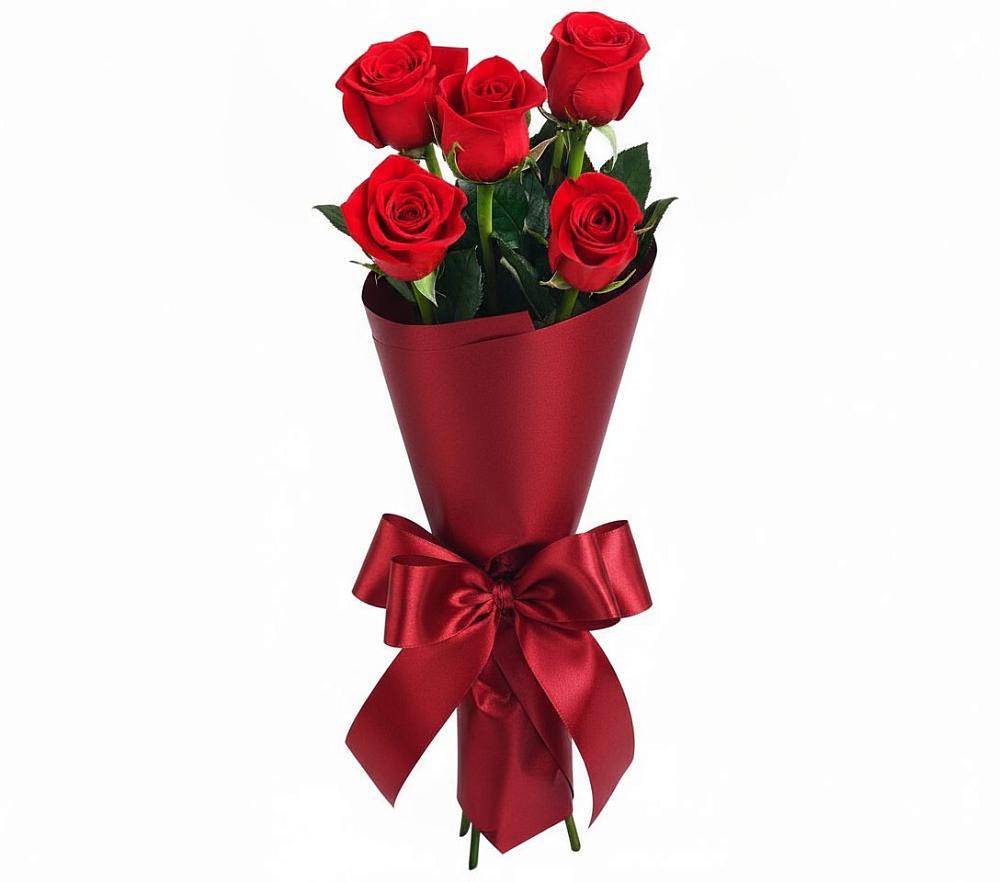 Букет 5 Красных роз Эдлесс Лав в Поселок имени Тельмана