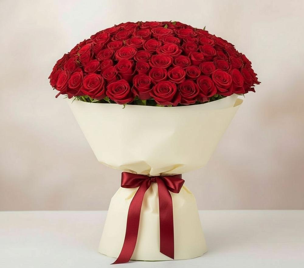 Букет 101 Красная роза Милано в Поселок имени Тельмана