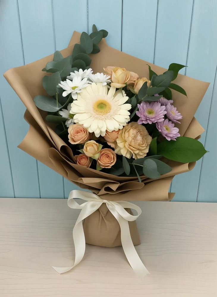 Букет цветов из: Герберы и Хризантемы в Поселок имени Тельмана
