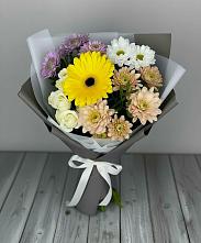 Букет цветов из:  Розы, Герберы и Хризантемы в Поселок имени Тельмана