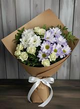 Букет цветов из:  Хризантемы и Розы в Поселок имени Тельмана