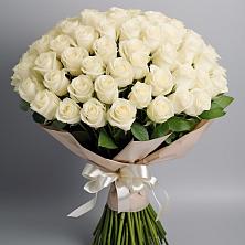 Букет 101 беля роза Белоснежка в Поселок имени Тельмана