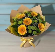 Букет цветов из:  Герберы и Хризантемы в Поселок имени Тельмана