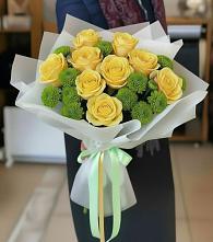 Букет цветов из:  Хризантемы и Розы #REPLACE_PRED# Поселок имени Тельмана