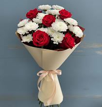 Букет цветов из:  Розы и Хризантемы в Поселок имени Тельмана