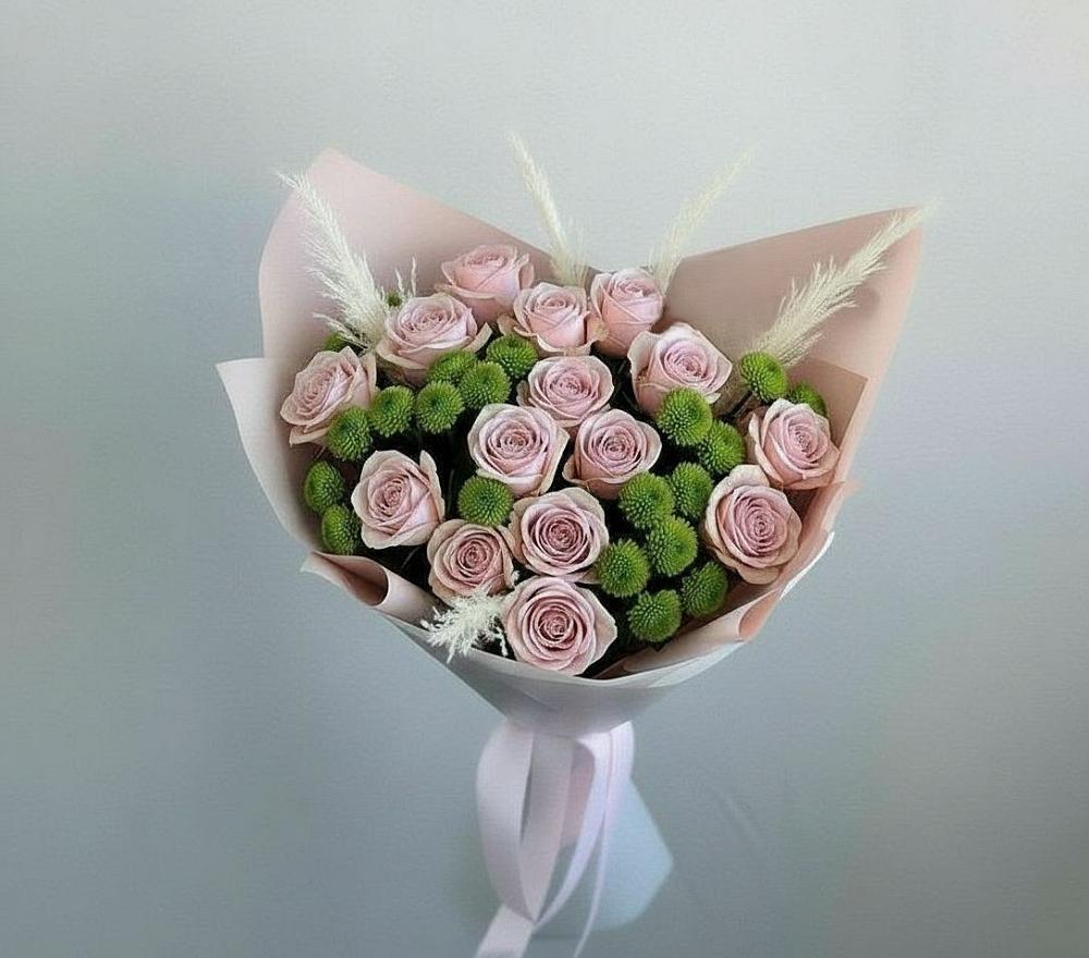 Букет цветов из: Розы и Хризантемы в Поселок имени Тельмана