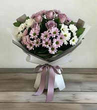 Букет цветов из:  Хризантемы и Розы в Поселок имени Тельмана