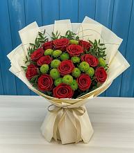 Букет цветов из:  Розы и Хризантемы в Поселок имени Тельмана